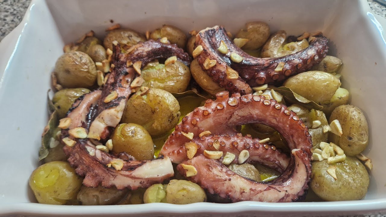 Polvo à lagareiro com grelos salteados
