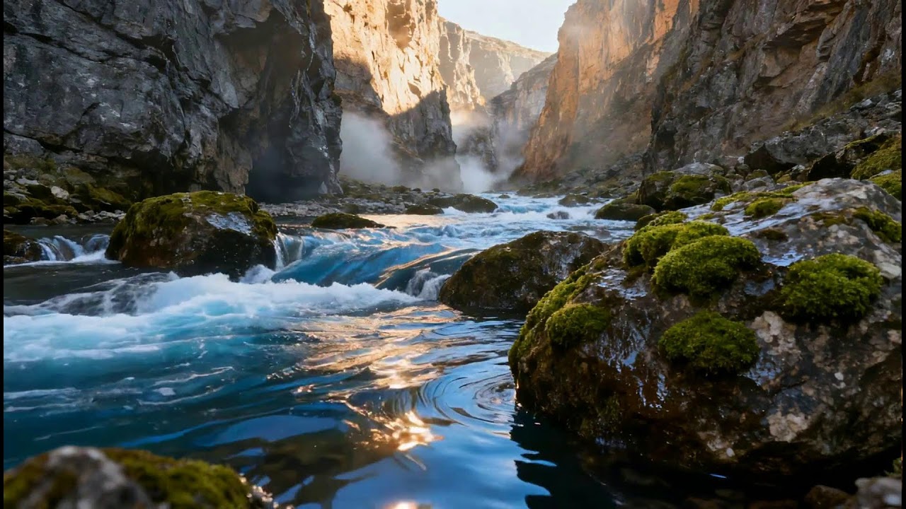 LIVE: Sunlit River Flow | Relaxation & Focus | White Noise Room 4K