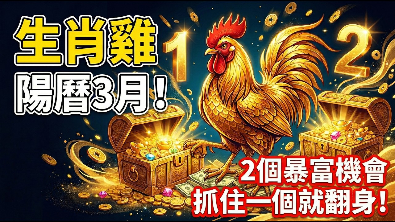 【生肖雞】陽曆3月，「金輿」入命，你將迎來2個「暴富機會」，只要抓住一個就能讓財富暴增！#生肖雞2026運勢 #2026屬雞運勢 #財運 #風水 #生肖雞 #屬雞 #偏財運 #貴人 #2026生肖雞