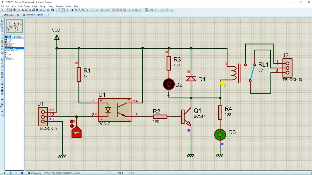 Réalisation D'un Module Relais 5V-12V dans Proteus 8