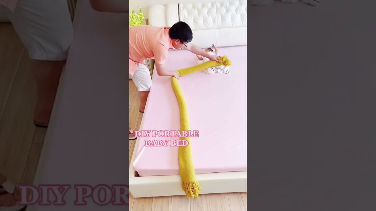 DIY Portable baby bed #shorts #babiesofyoutube #daddy #parentinghack #diy #dadlife #newborn