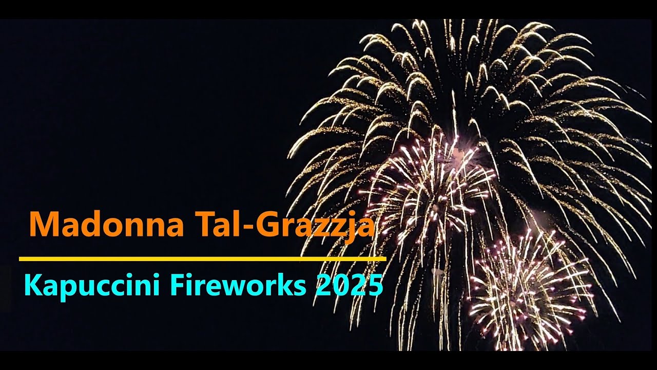 4K DRONE Video Spectacular Fireworks Festa Madonna Tal-Grazzja