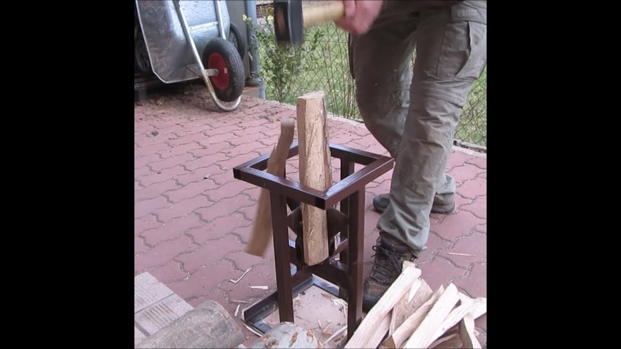 Home made wood splitter with 4 blades