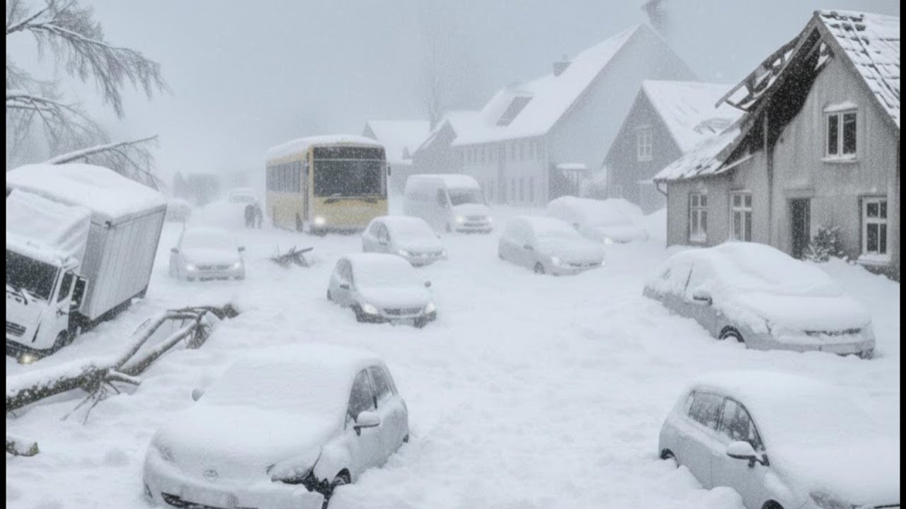 Сегодня в Италии царит хаос! Дома и автомобили в Пьемонте засыпаны сильным снегопадом.
