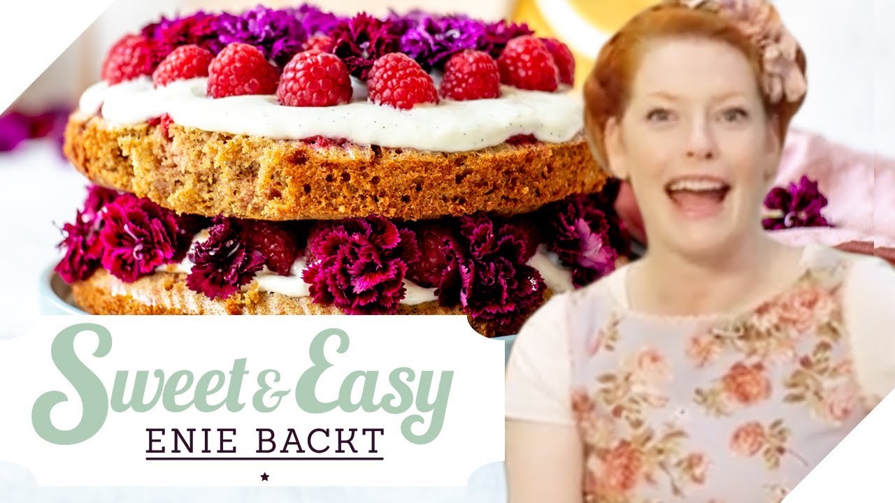 Victoria-Sponge-Cake mit Himbeeren und Rosenblüten | Sweet & Easy - Enie backt | sixx