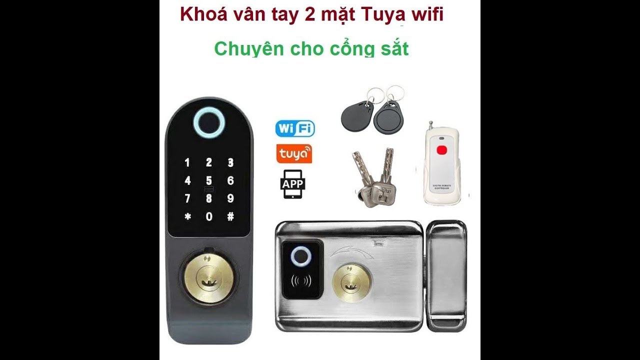 Hướng dẫn cài đặt khóa cổng 1218 thẻ từ, mật mã, vân tay, remote và wifi