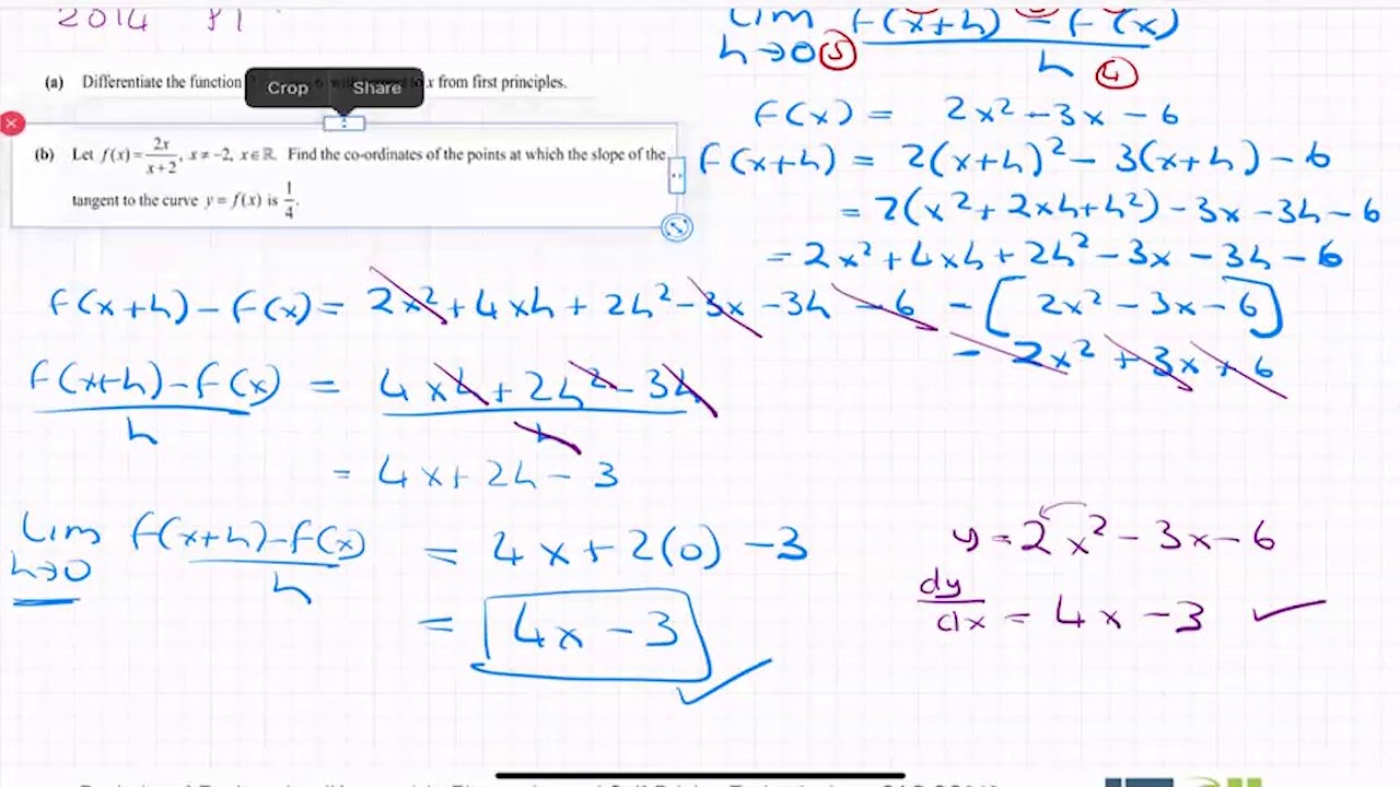 Leaving Cert Higher Level 2014 Paper 1 Calculus