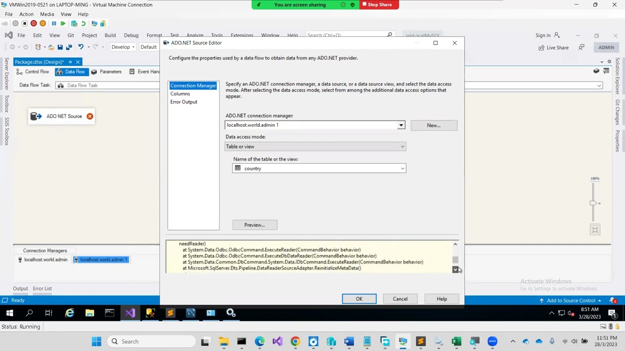 MySQL Source Data for SSIS