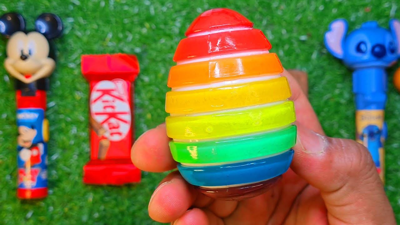ASMR Most Popular Candys / some lots of colorful rainbow lollipop candy / unpacking chocolate eat