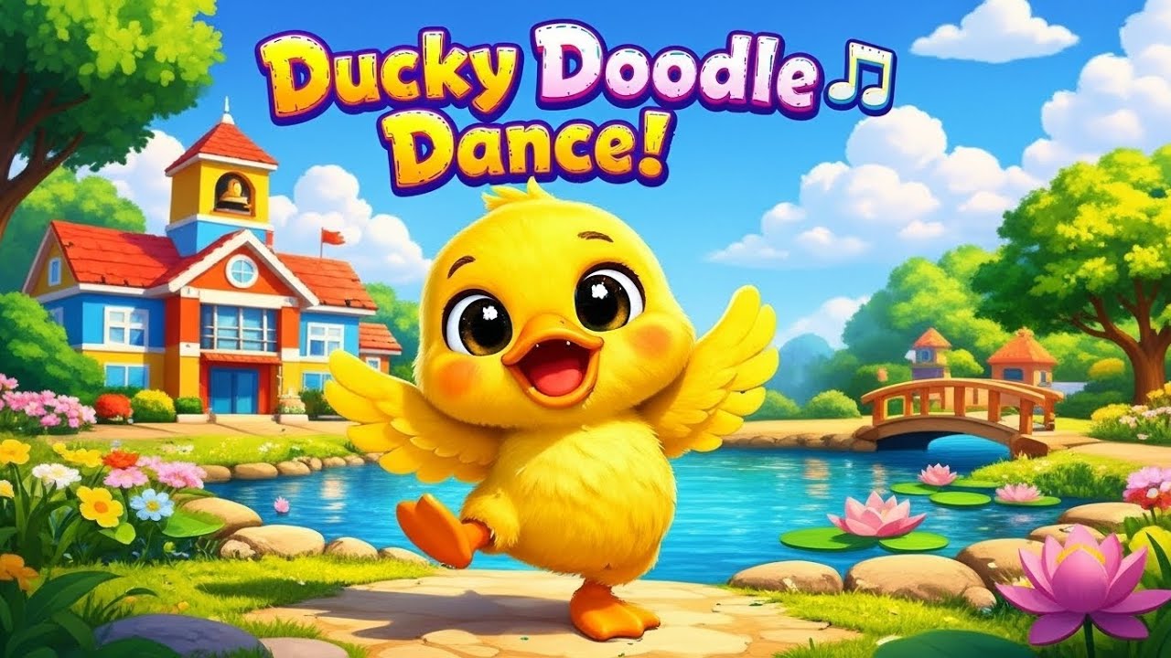 Ducky Doodle Dance 🦆🎶 | Fun School Song for Kids | Nursery Rhymes