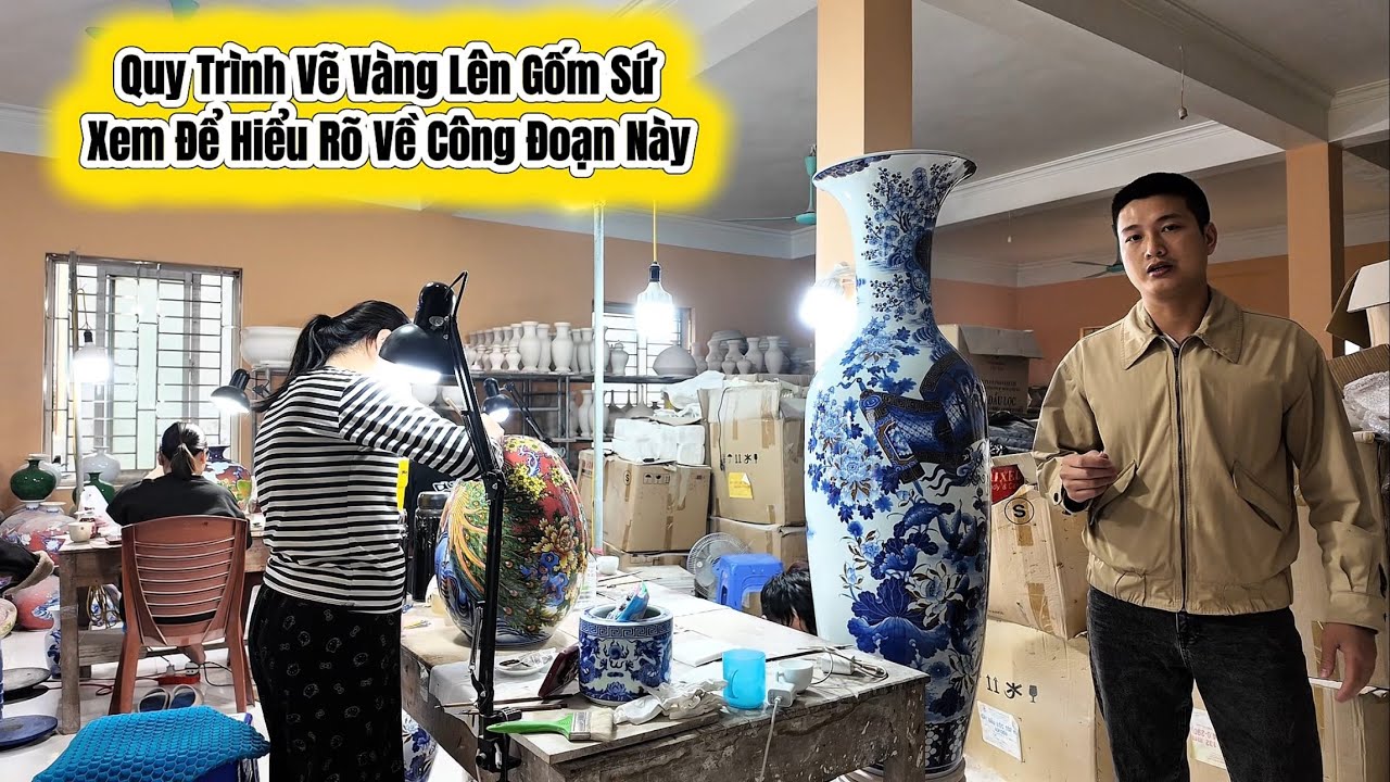 Vẽ Vàng Lên Gốm Sứ , Xem Để Hiểu Rõ #gomsucaocap  #phongthuy  #battrangvietnam 