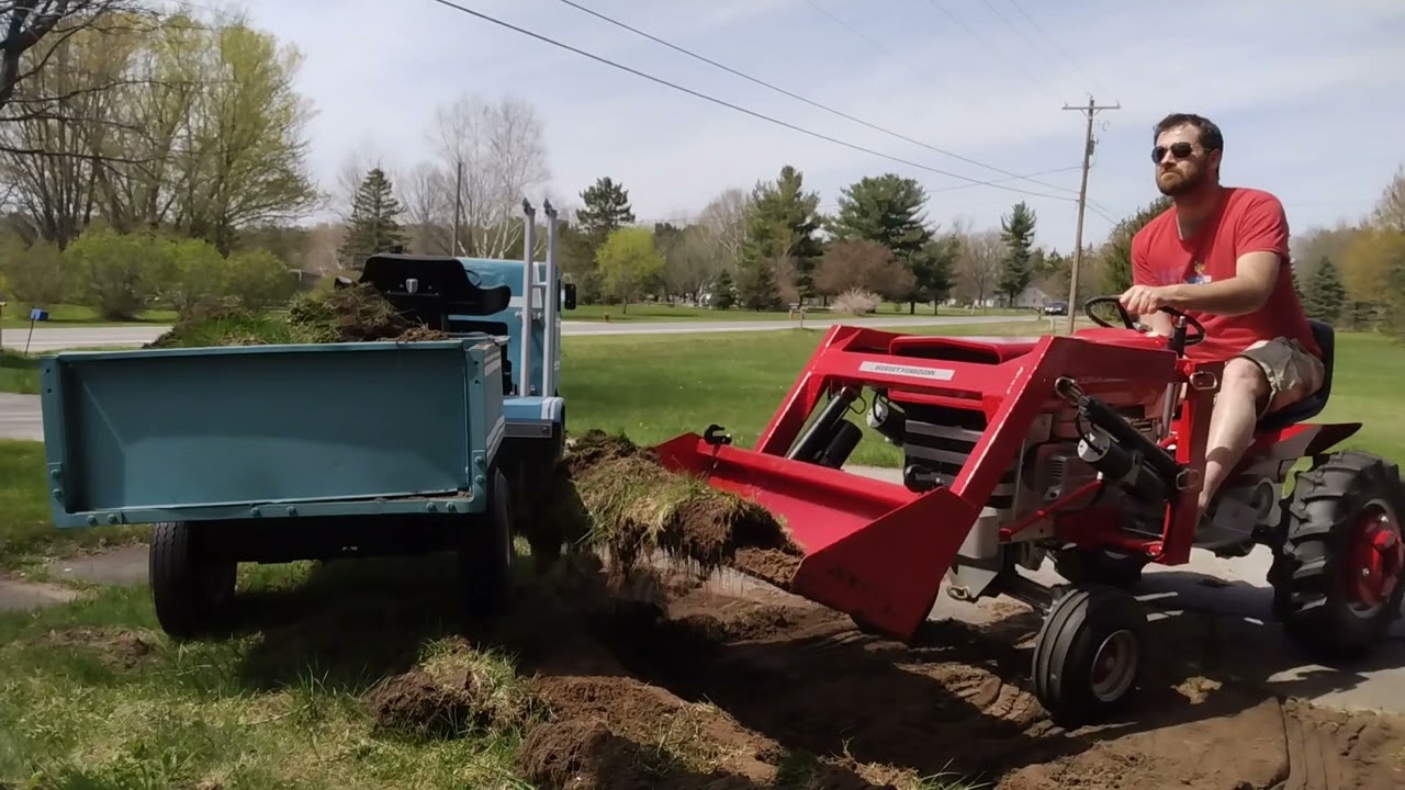 Trying out the homemade mini front loader!