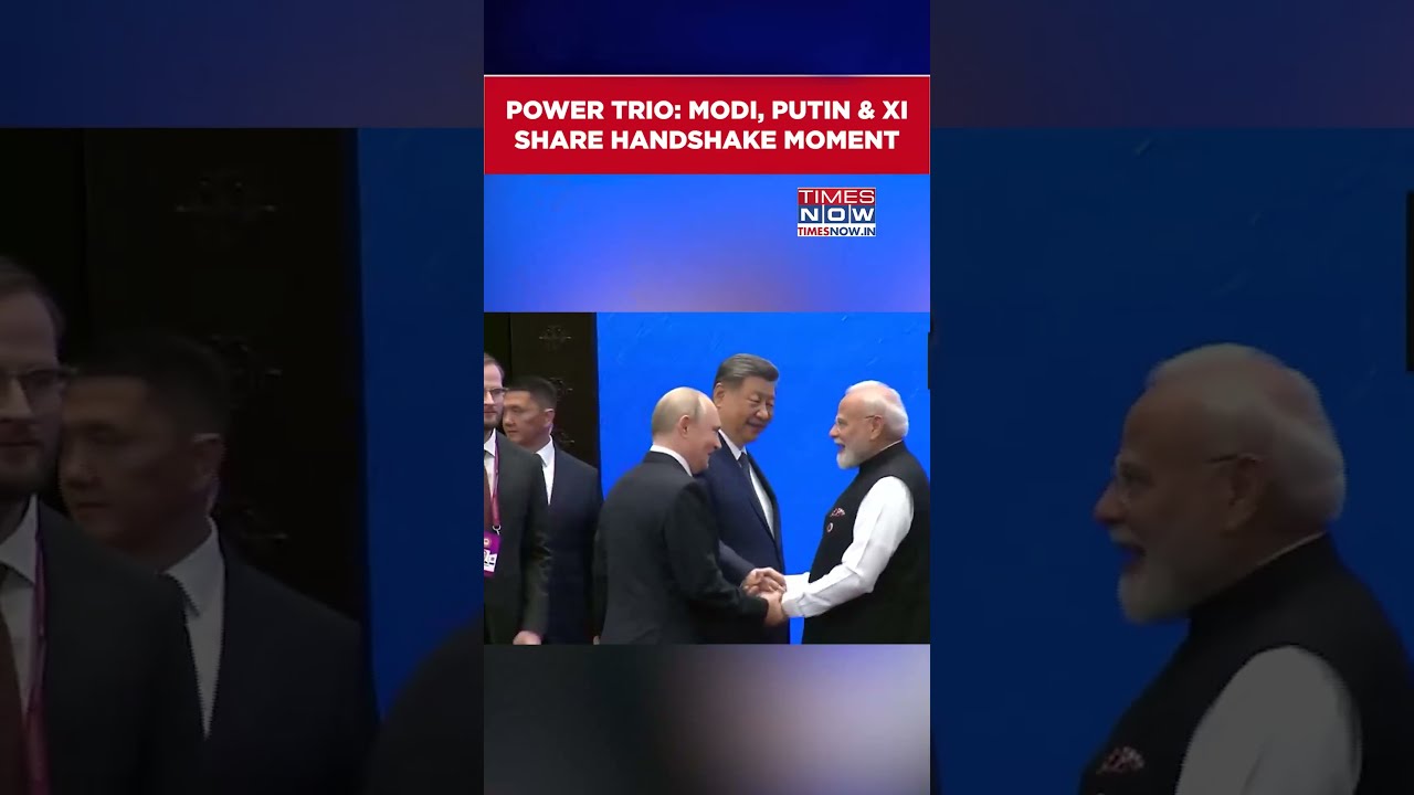 SCO Summit: Watch Powerful Moment As Modi, Putin & Xi Shake Hand At Bishkek Meet