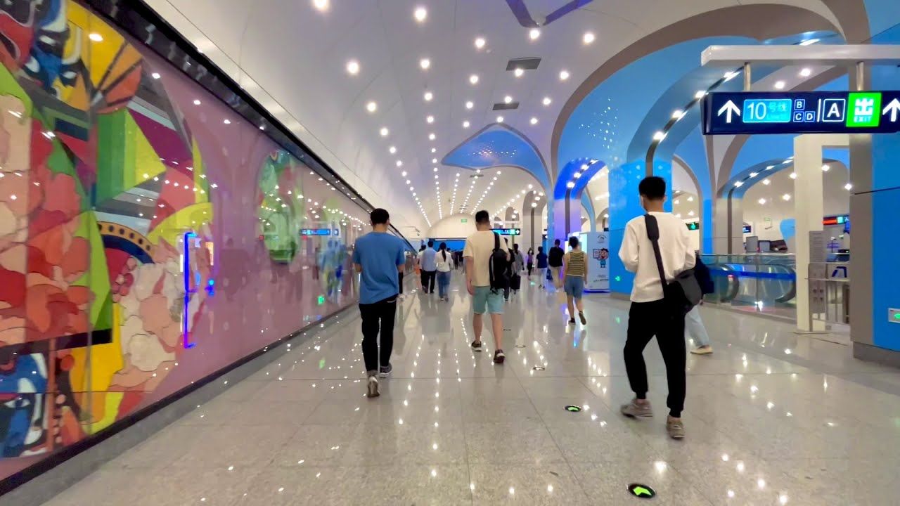 Take the subway from Mudanyuan Station to Wangjing Station, passing Line 10, Line 8, Line 15【4K】
