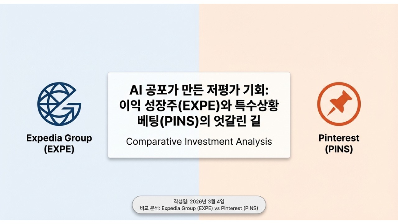 [주식이야기_EXPE vs PINS] AI 공포가 던진 바겐세일: 월가가 오해하고 있는 미국 현금흐름 우량주 2선