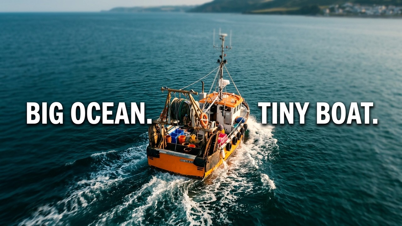 Tiny Boat, Big Ocean | Drone Tracks Fishing Vessel Near Looe