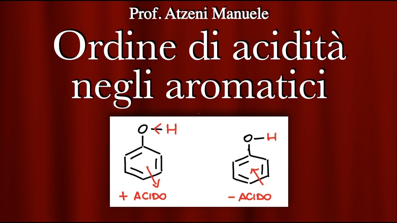 Ordine di Acidità negli aromatici L85 @Lezioni del Prof. Atzeni ISCRIVITI