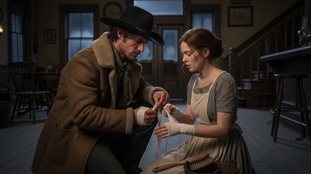 Her Hands Were Raw From Scrubbing Floors, The Cowboy Bandaged Them And Hired Her For Better Work