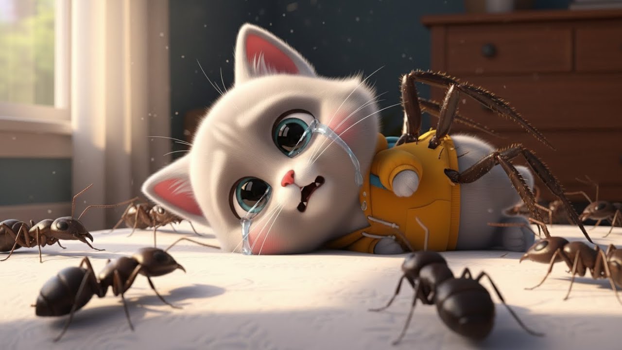 😿⚡Kitten Ate Ice Cream With Ants ... A Monster Was Born!💥🕷️ #aicat #catstory