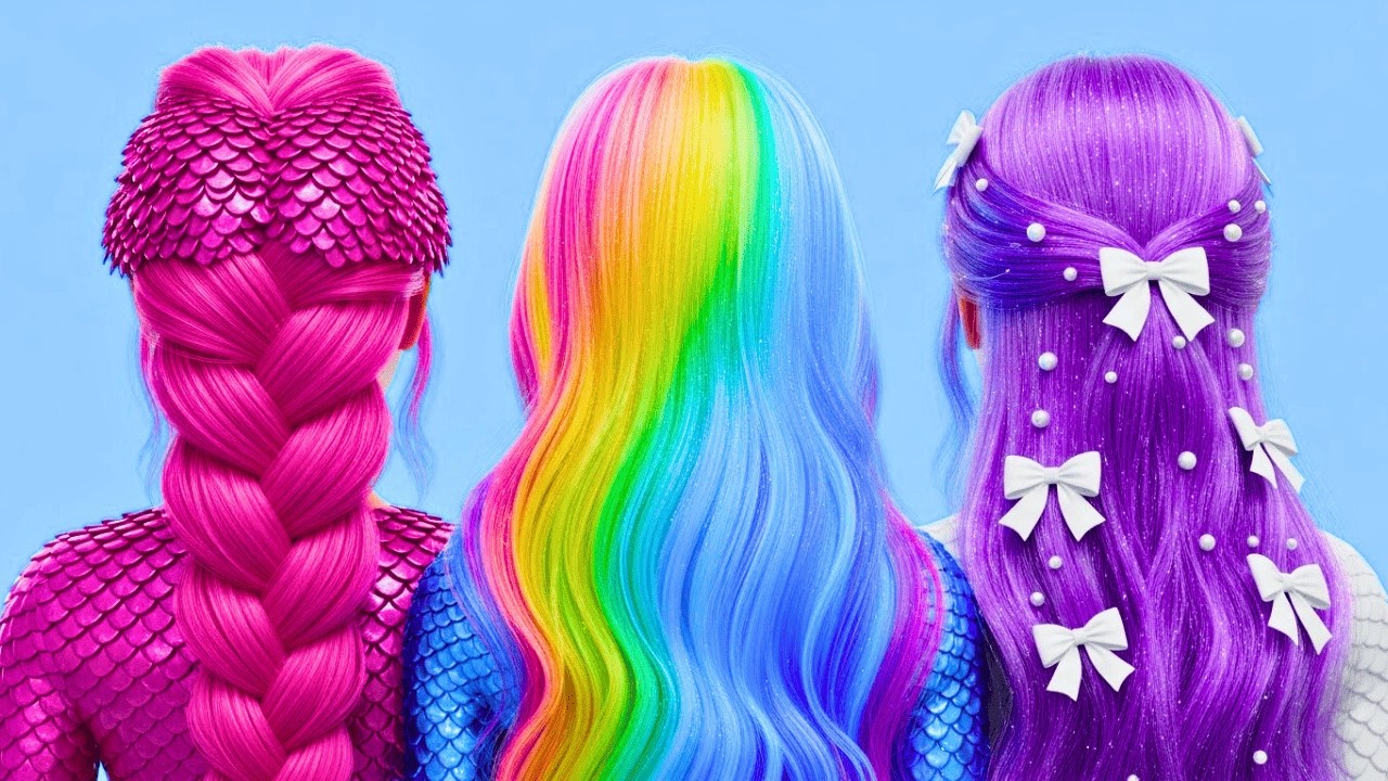 Красивый РОЗОВЫЙ макияж для девочки! 💖✨ Полное преображение