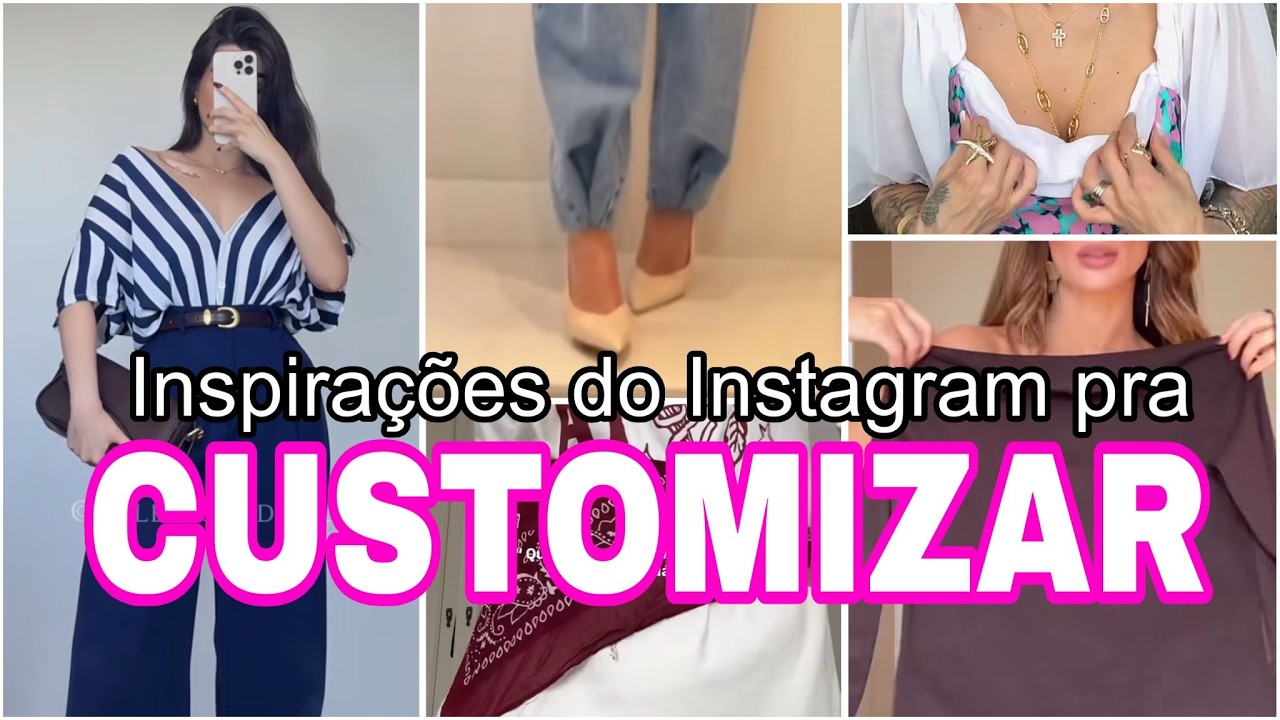 Muitas ideias para customizar roupas sem cortar e costurar /ideias do instagram / renove tuas roupas