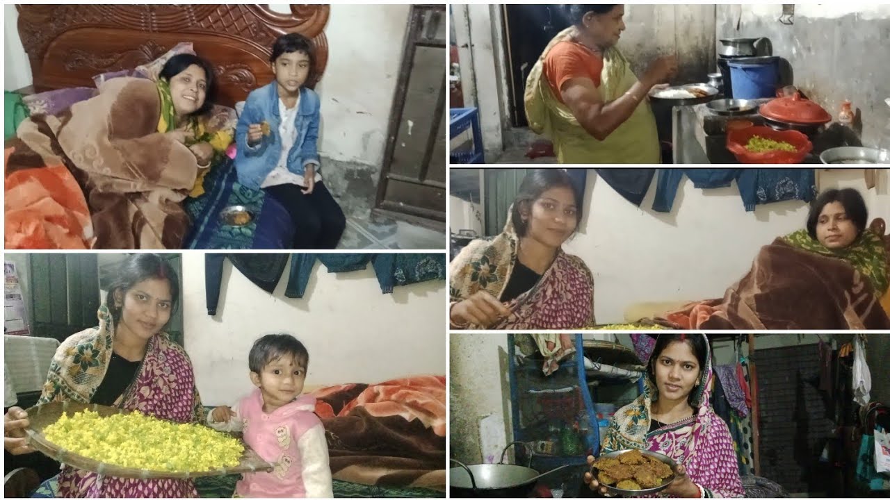 রাত্রেবেলা সবাই মিলে হাসি ঠাট্টা করে শরিষা ফুলের বড়া খেলাম 