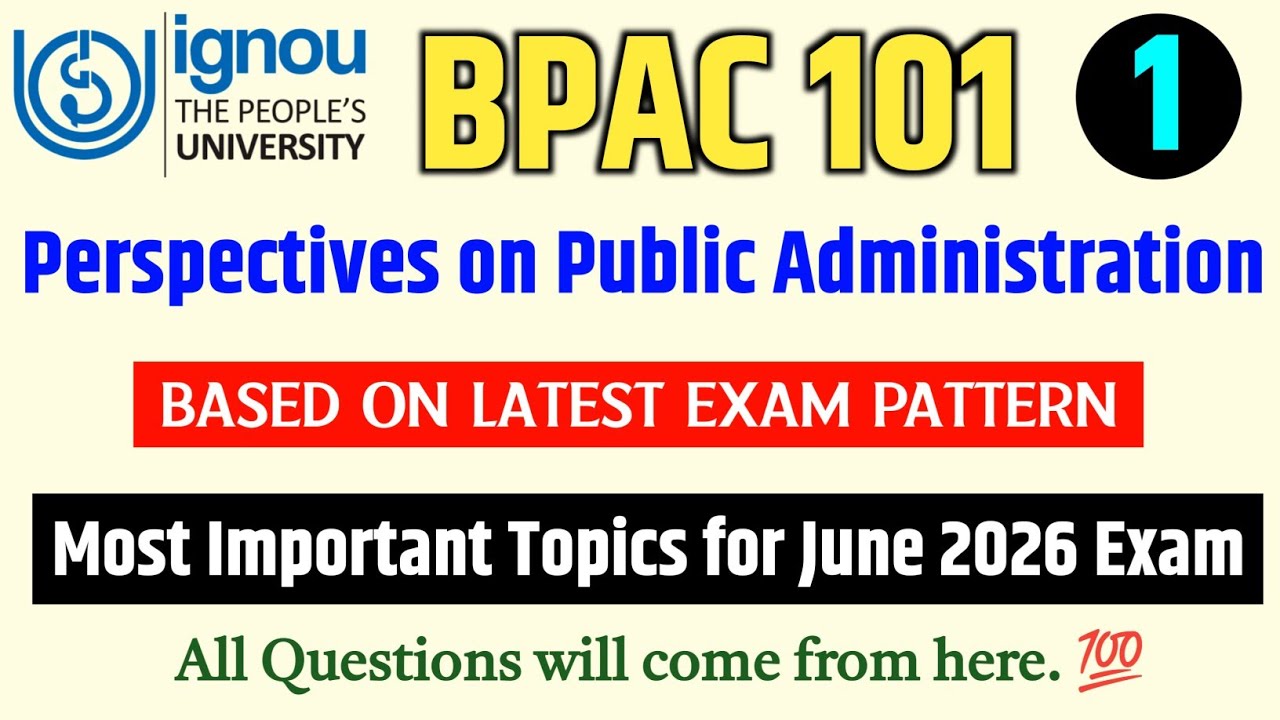 BPAC 101 Important Questions June 2026 Exam in English | IGNOU BPAC 101 Question Paper June 2026