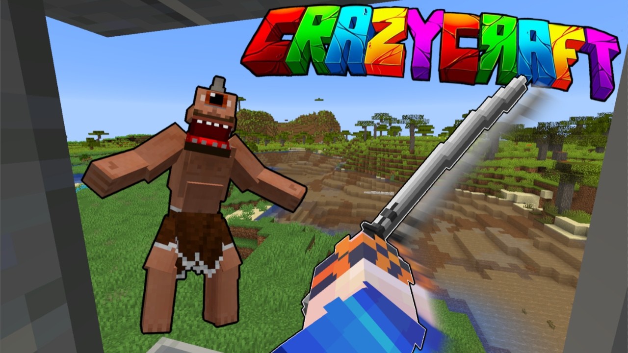Fighting A Giant Cyclops Minecraft Crazy Craft