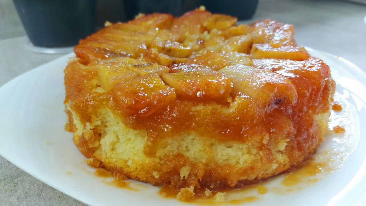 SEM OVOS e SEM LEITE❤bolo de banana caramelizado gostoso e fácil