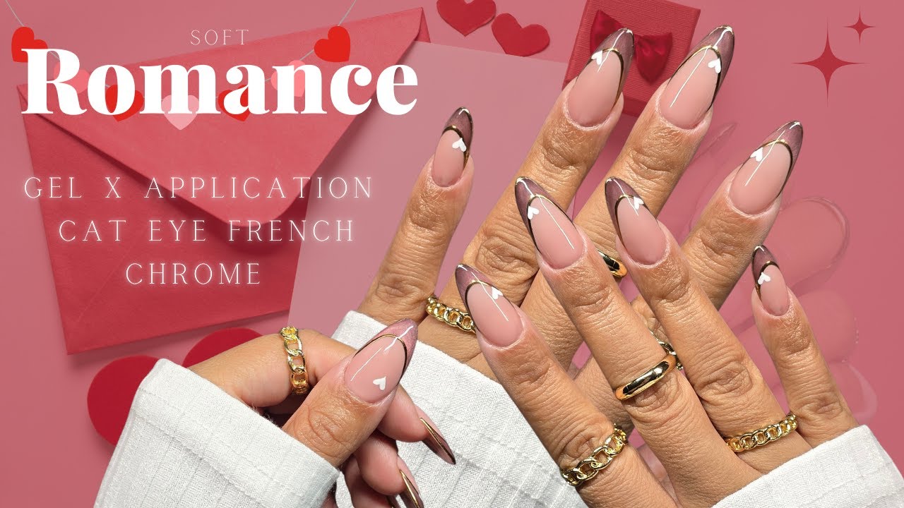 EASY Romantic Look for your SPECIAL DAY 😘 💖| Gel X + Cat Eye + Chrome