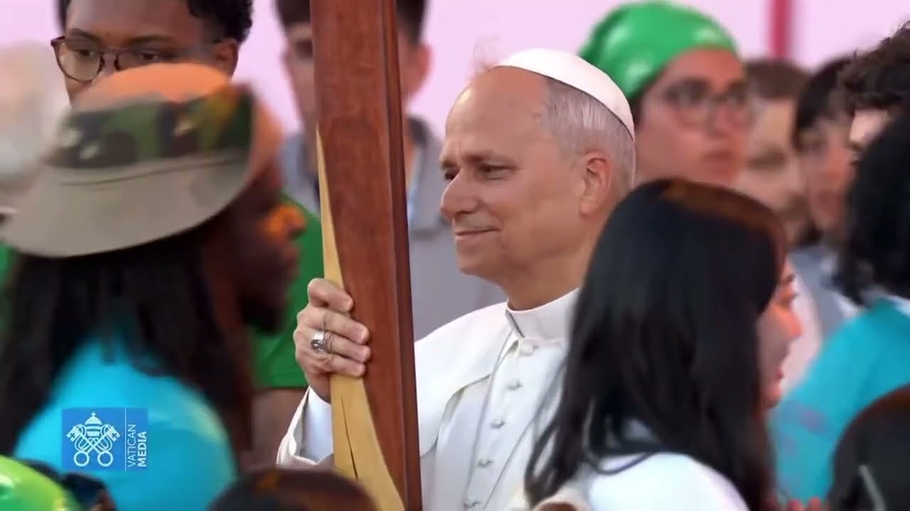 POPE LEO XIV Carries the Cross with the Youth!