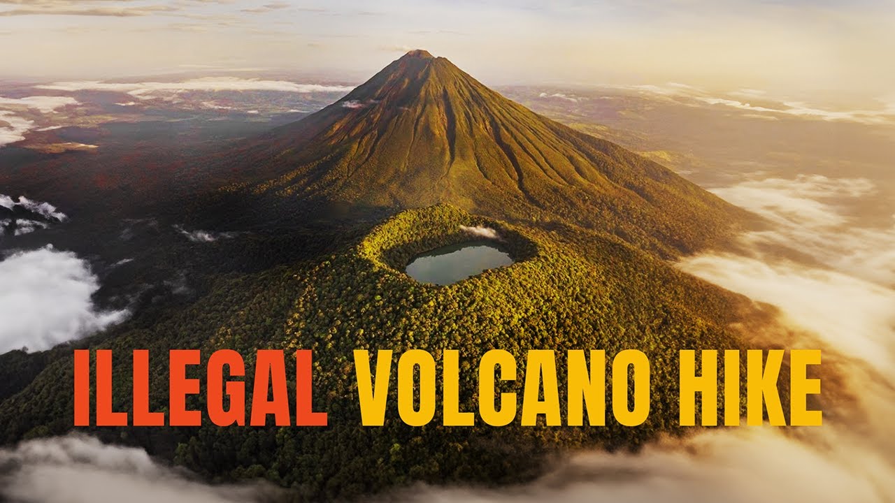 FORBIDDEN volcano hike - CERRO CHATO, LA FORTUNA COSTA RICA | we swam inside