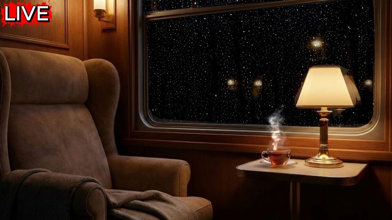 Cozy Train Cabin in the Rain 🌧️ Relaxing Ambient for Sleep & Study