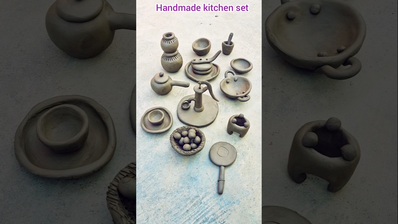 amazing technique make handmade kitchen set with clay/polymer miniature kitchen set