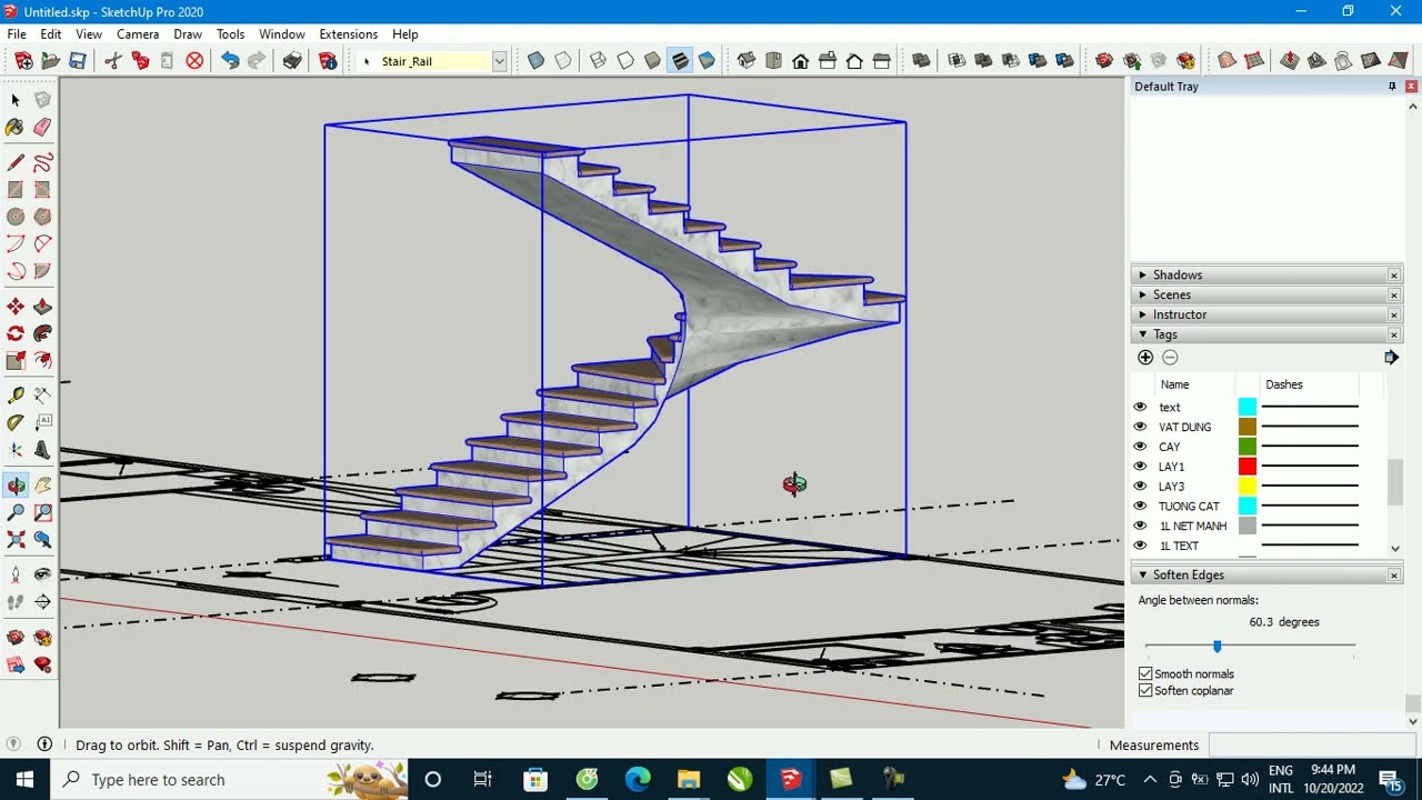 Plugin vẽ các dạng cầu thang phổ biến trong Sketchup rất nhanh  - Plugin draw Stairs
