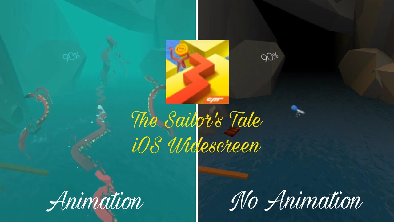 No Animation vs Animation • The Sailor's Tale • Dancing Line • iOS Widescreen