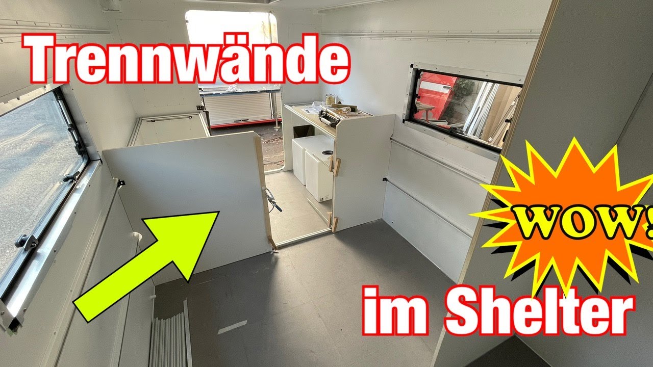 Trennw&auml;nde im Bundeswehr Zeppelin Shelter Kabine. Ausbau Expeditionsmobil. Zeppelin Magirus 90-16