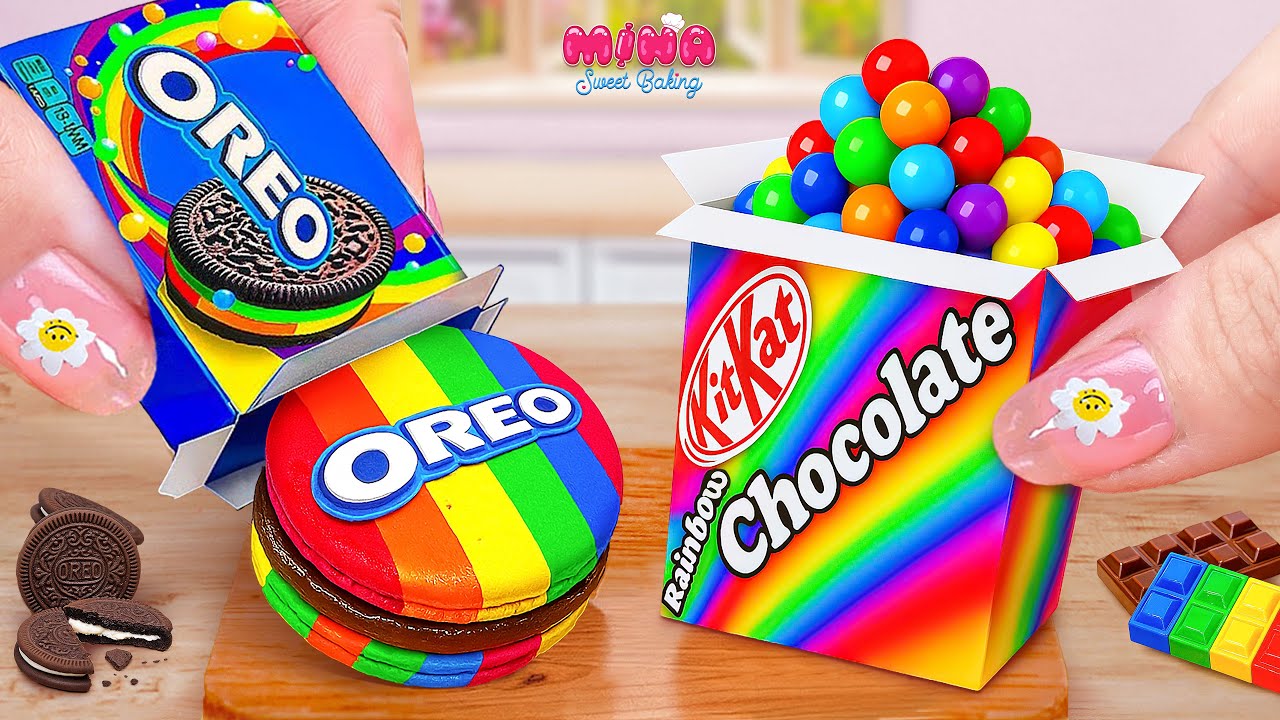 🍰Rainbow KitKat Bites vs Oreo Chocolate Cake🍰ASMR Mini Cake Decorating Challenge | Mina Sweet Baking