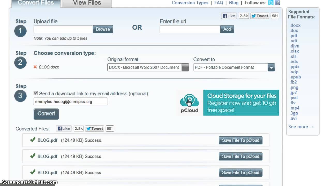 My Screencast: File Converter