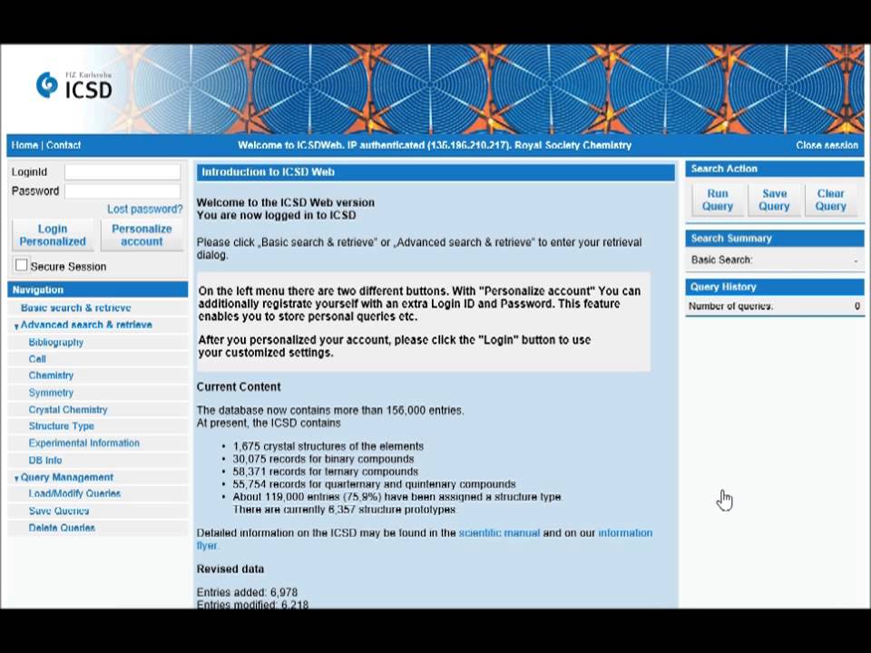 Introductory Movie to the EPSRC Chemical Database Service