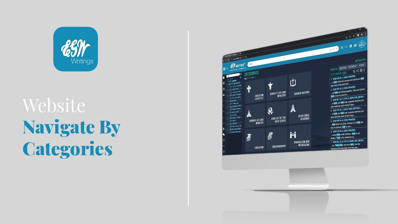 How to Navigate By Categories on the new egwwritings.org website