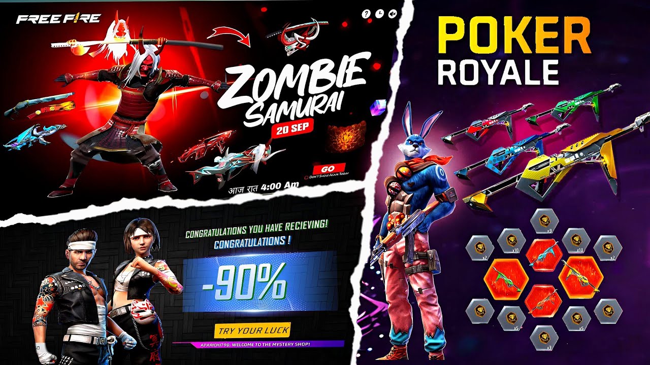 Poker Mp40 Return🤯🥳| Zombie Samurai Bundle Return | free fire new event | ff new event |new event ff