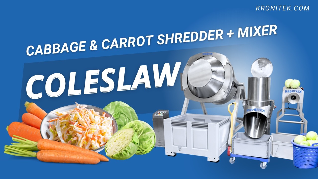 Commercial Cabbage & Carrot Shredder + Mixer for Coleslaw Production | Kronitek