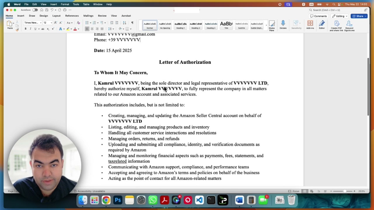How to write LOR for Amazon Seller Account verification 2025 that Works Template