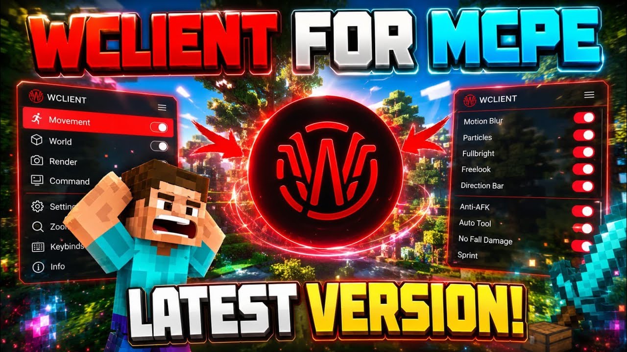 💎 WCLIENT for Minecraft PE (v1.26.33) 🤯 | Best Utility Client & Toolbox 🔥