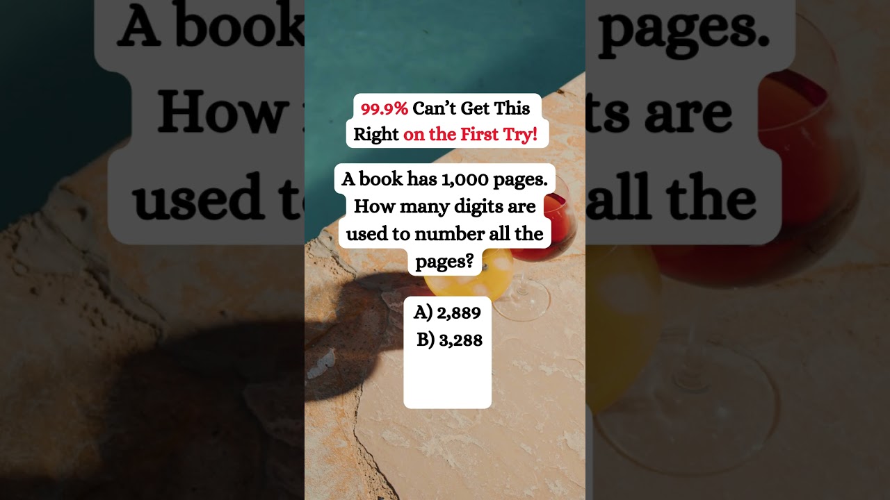Can You Solve This Insanely Tricky Page Number Riddle?  #canyouanswer #riddlemathworld