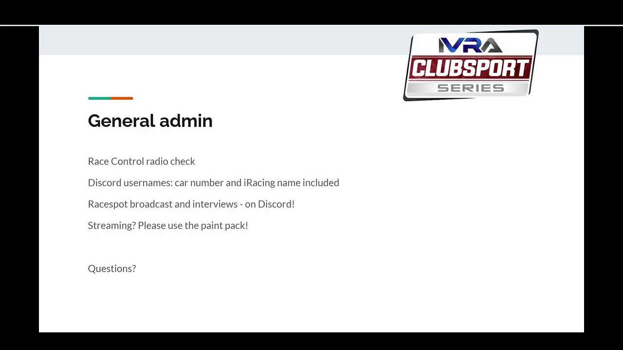 ClubSport Series Drivers Briefing