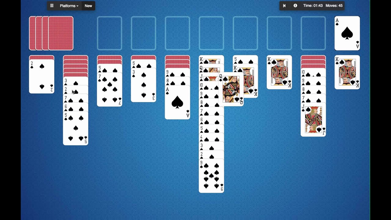 Spider One Suit - How To Play (Rules) - Solitaire Kingdom (Card Game)