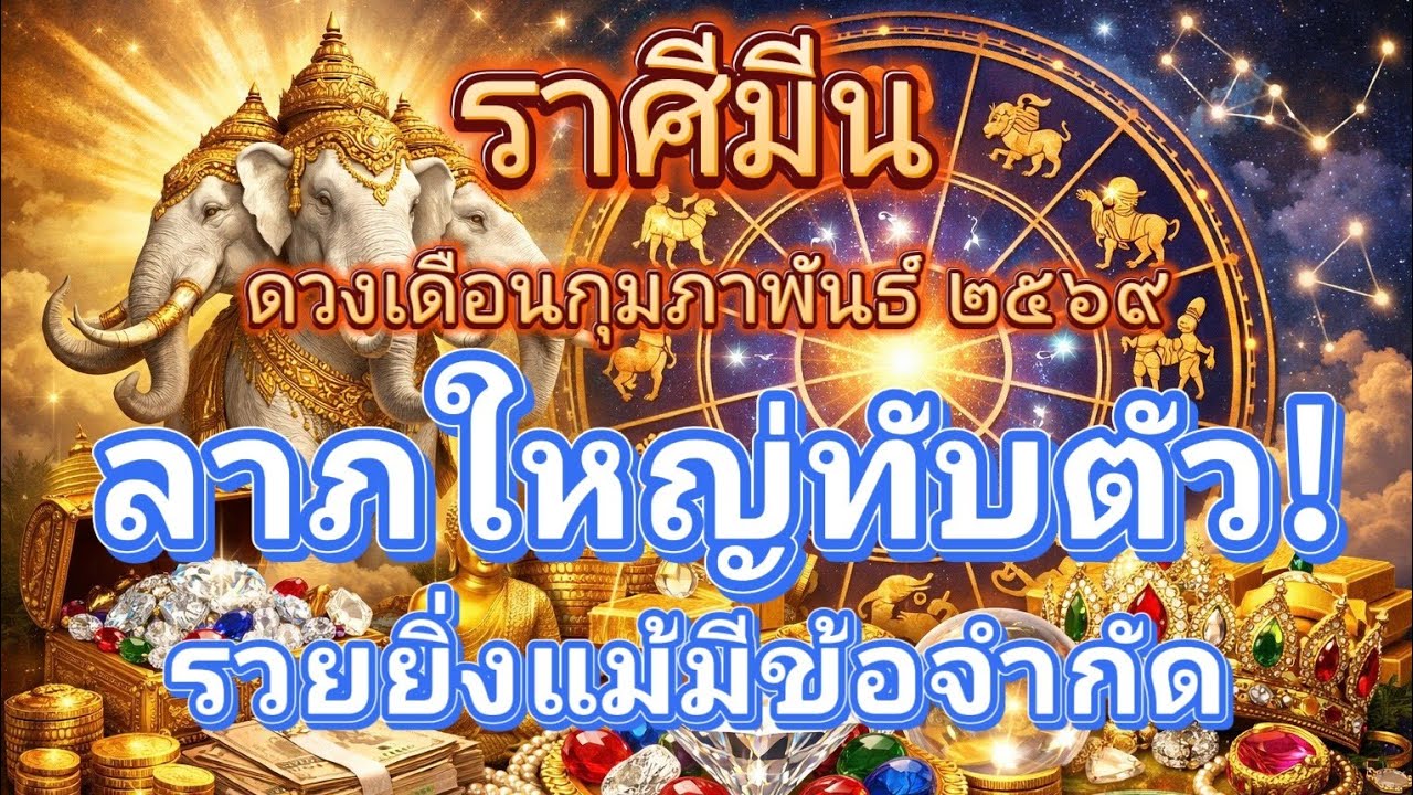 ราศีมีน♓ลาภใหญ่ทับตัว!..รวยยิ่งแม้มีข้อจำกัด🔮ดวงเดือนกุมภาพันธ์ 2569!🪬💍👩‍❤️‍👨💒⛲🌳