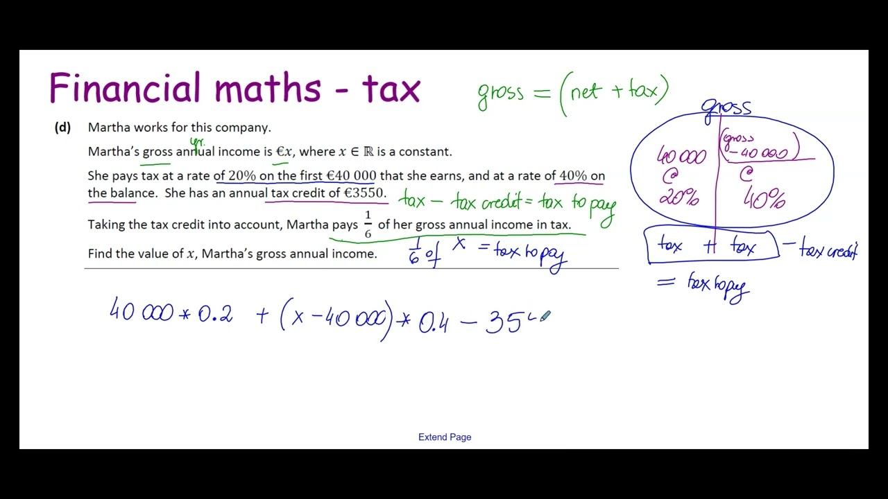 How to Calculate Income Tax | Leaving Cert Maths | Financial Maths Tutorial